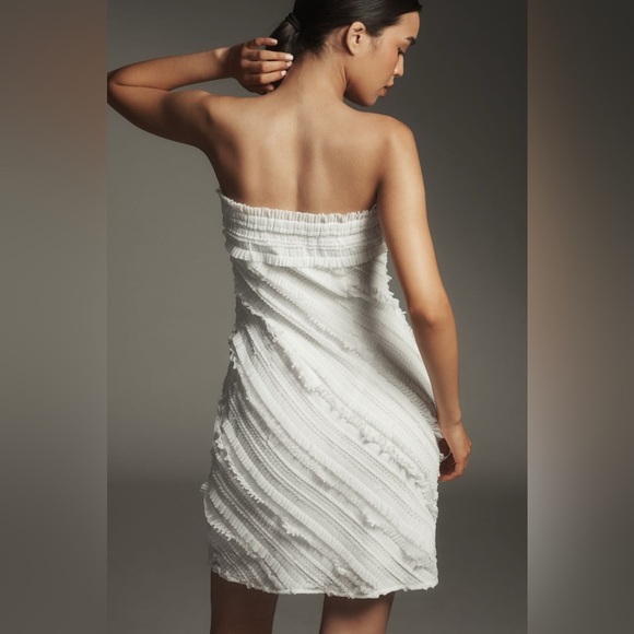 Anthropologie ENDLESS ROSE STRAPLESS TEXTURED FITTED MINI DRESS NWT - Picture 10 of 11